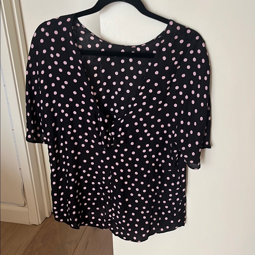 Blue Buttoned Blouse with Peter Pan Collar
